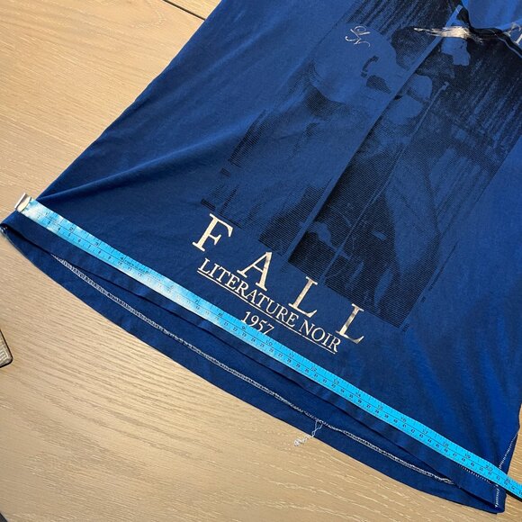 Literature Noir RARE Tee Womens Medium Blue Pulp Fiction Foil THE BEAUTIFUL FALL - Picture 11 of 12